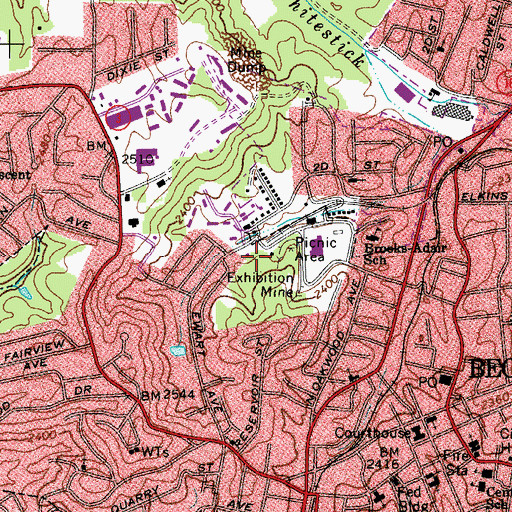 Topographic Map of Youth Museum of Southwestern West Virginia, WV