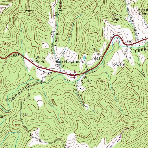 Topographic Map of Zada, WV