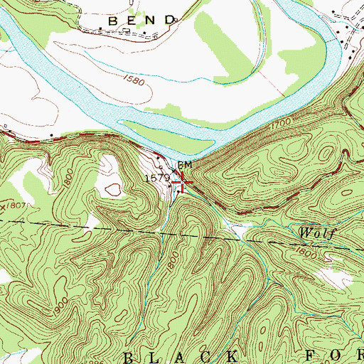 Topographic Map of Beckner School (historical), WV