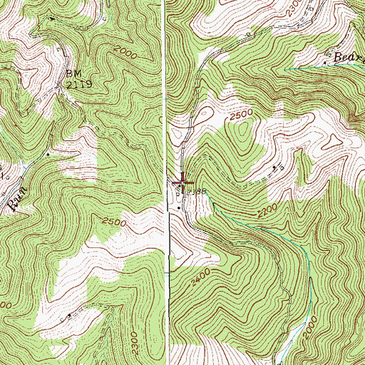 Topographic Map of Chestnut Grove School (historical), WV