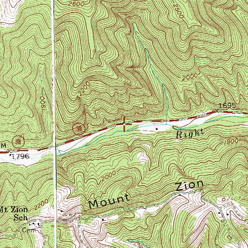 Topographic Map of Cloverdale Church (historical), WV