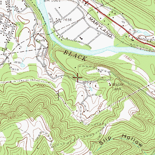 Topographic Map of Fork Mountain School (historical), WV