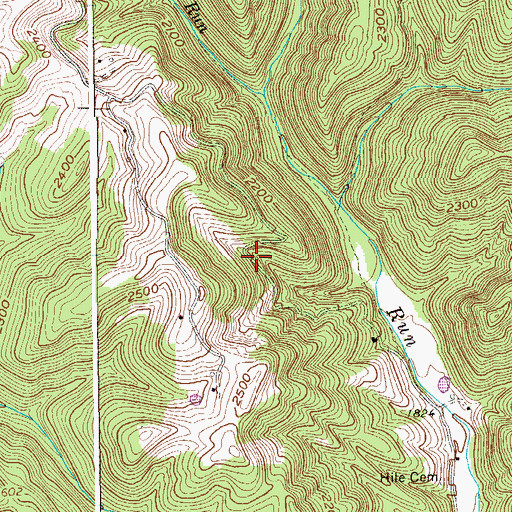 Topographic Map of Hickory Grove School (historical), WV