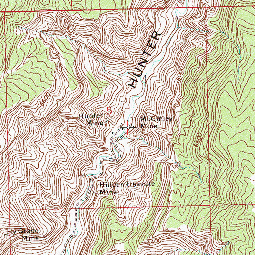 Topographic Map of McGinley Mine, CO