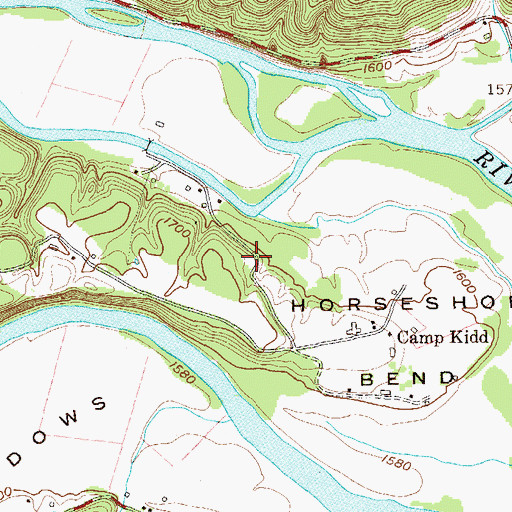Topographic Map of Horseshoe Bend School (historical), WV