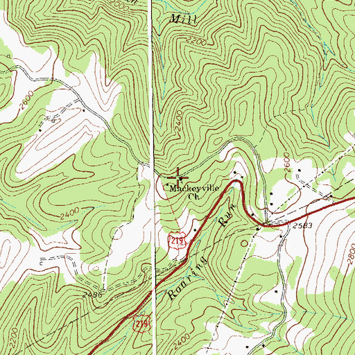 Topographic Map of Mackeyville School (historical), WV