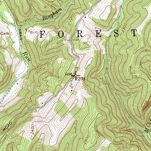 Topographic Map of Mount Olive School (historical), WV