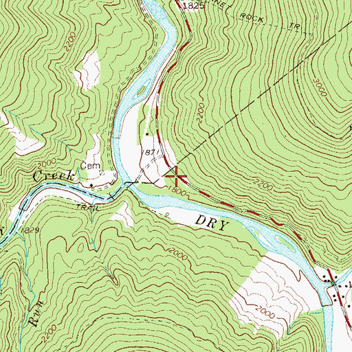 Topographic Map of Otter Creek School (historical), WV
