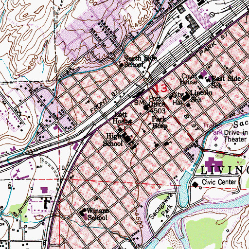 Topographic Map of Family Chiropractic Center, MT
