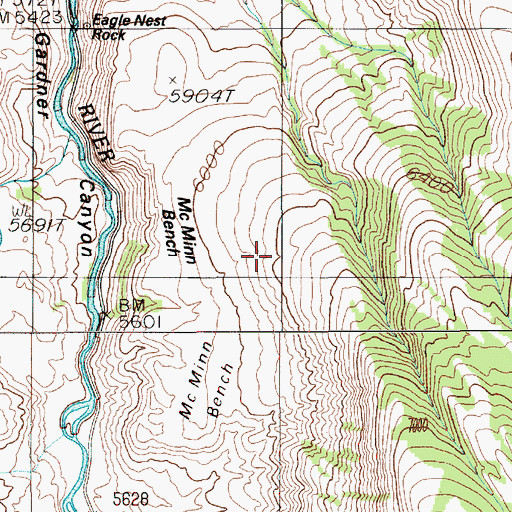 Topographic Map of Rocky Mountain Campground, MT