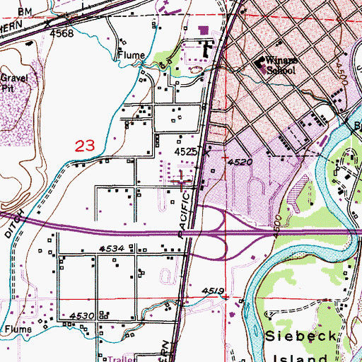 Topographic Map of Paradise Livingston Campground, MT