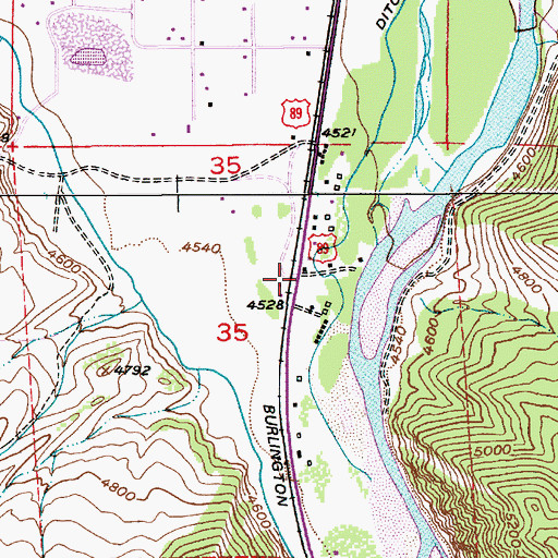 Topographic Map of Rock Canyon RV Park, MT