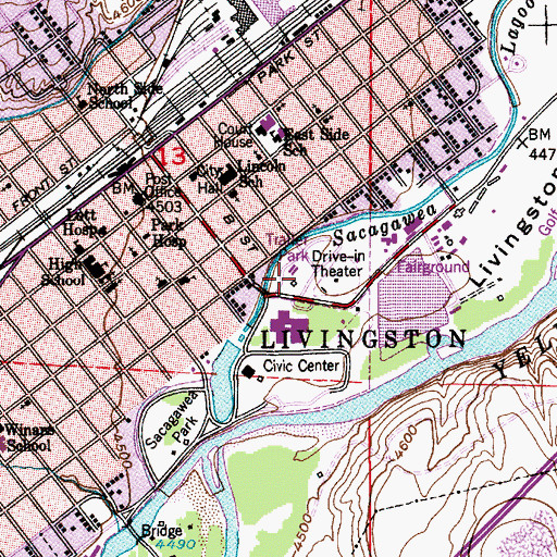 Topographic Map of S-S Motel and Trailer Park, MT