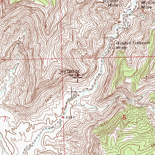 Topographic Map of Hy Grade Mine, CO