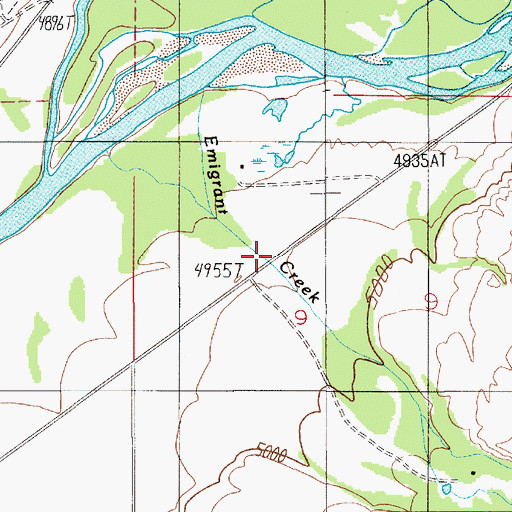 Topographic Map of Emigrant Creek Bridge, MT