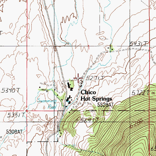 Topographic Map of Chico Airport (historical), MT