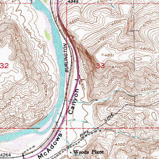 Topographic Map of Interchange 350, MT
