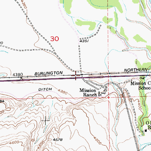 Topographic Map of Interchange 343, MT