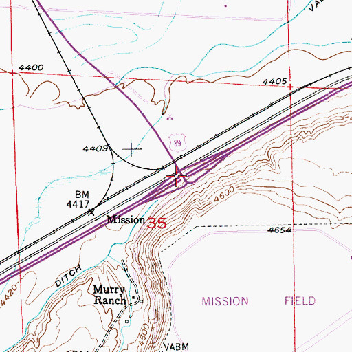 Topographic Map of Interchange 340, MT