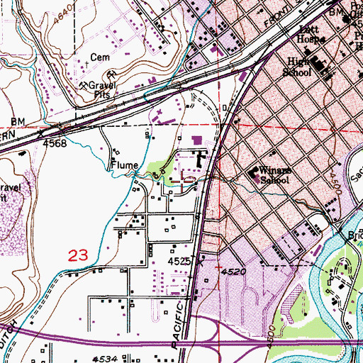 Topographic Map of Livingston Plaza, MT