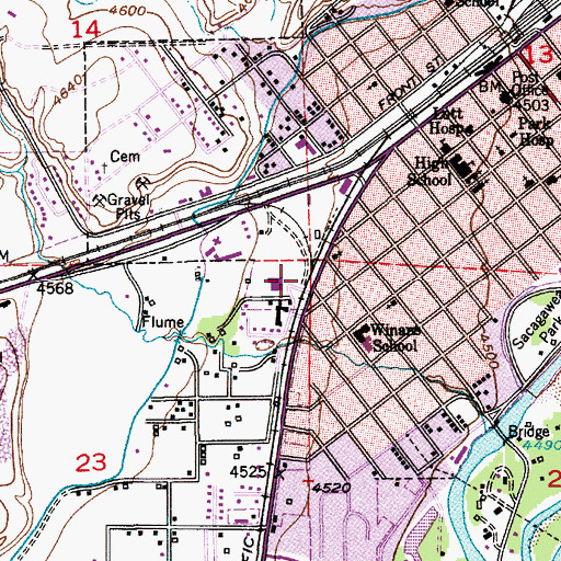 Topographic Map of Yellowstone Gateway Mall, MT