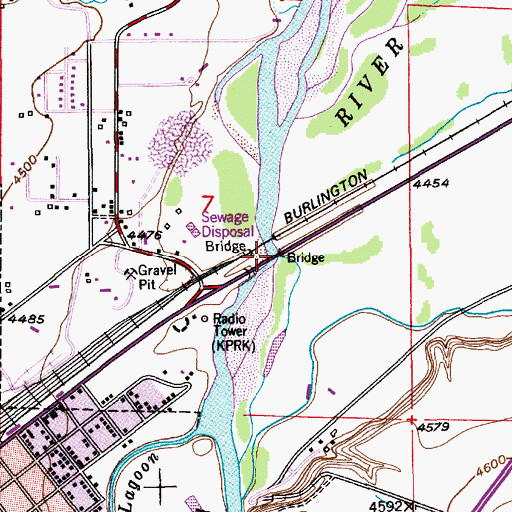 Topographic Map of Harvat Bridge, MT