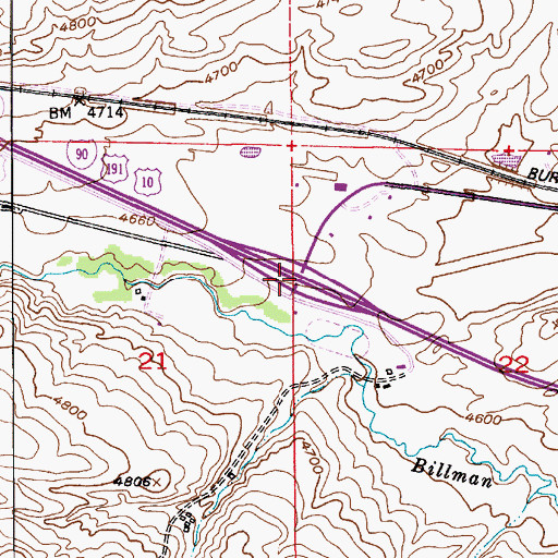 Topographic Map of Interchange 330, MT