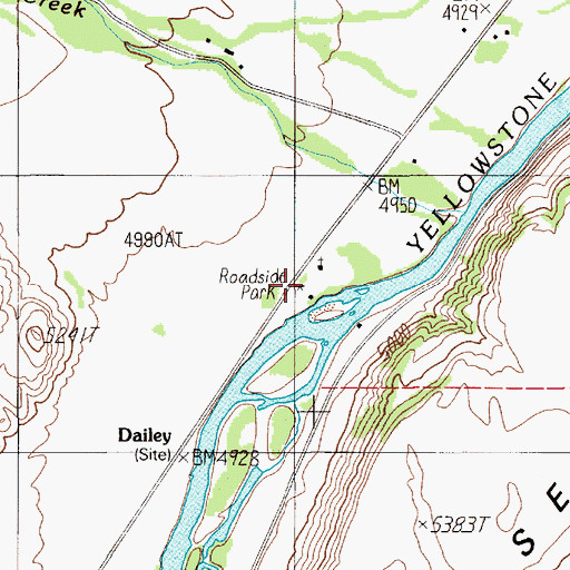 Topographic Map of Absaroka-Beartooth Wilderness Historical Marker, MT