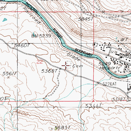 Topographic Map of Gardiner Cemetery, MT
