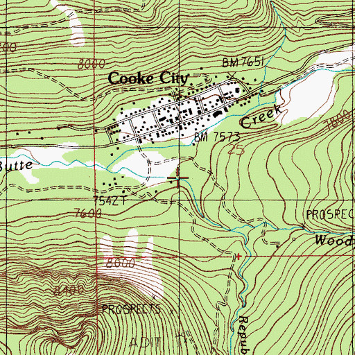 Topographic Map of Ricci Trailer Terraces, MT