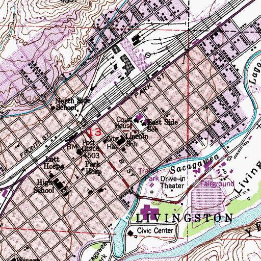 Topographic Map of Church of the Nazarene, MT