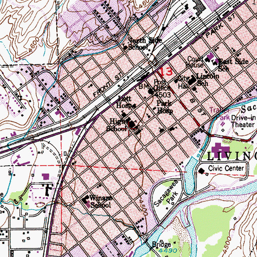 Topographic Map of Holbrook United Methodist Church, MT
