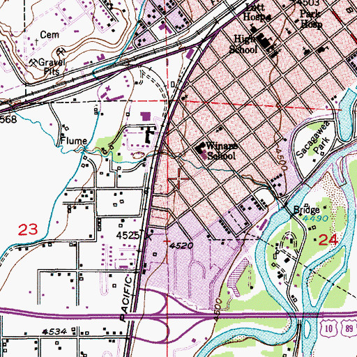 Topographic Map of Saint Pauls Evangelical Lutheran Church, MT