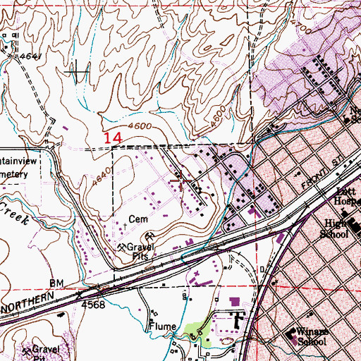 Topographic Map of Absaroka Heights Baptist Church, MT