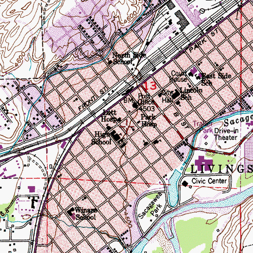 Topographic Map of Saint Andrews Episcopal Church, MT