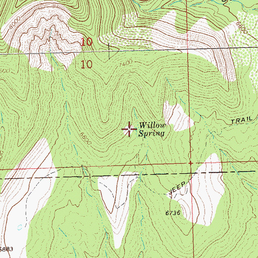 Topographic Map of Willow Spring, CO
