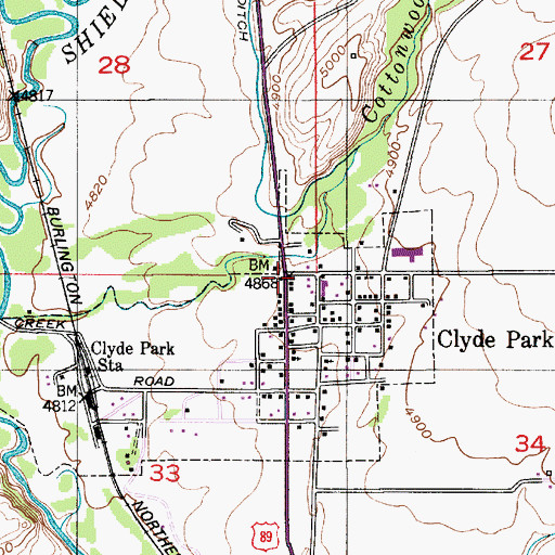 Topographic Map of Saint Margarets Catholic Church, MT