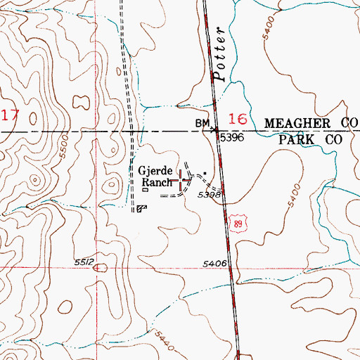 Topographic Map of Cleora Post Office (historical), MT