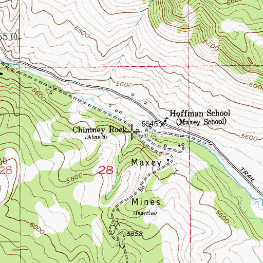 Topographic Map of Chimneyrock Post Office (historical), MT