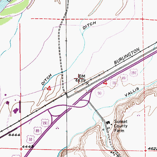 Topographic Map of Burkland Lumber Company Spur, MT