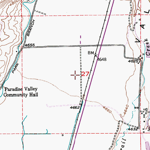 Topographic Map of Richland Post Office (historical), MT