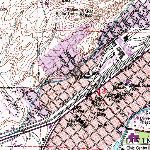 Topographic Map of Park County Museum, MT