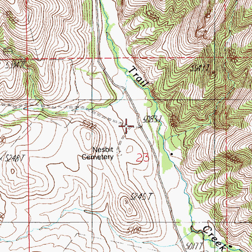 Topographic Map of Hayden Post Office (historical), MT