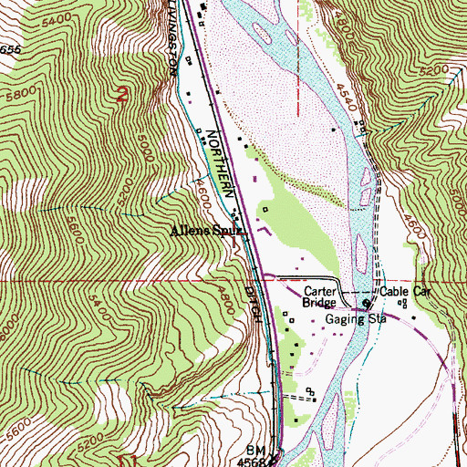Topographic Map of Granite Gate (historical), MT