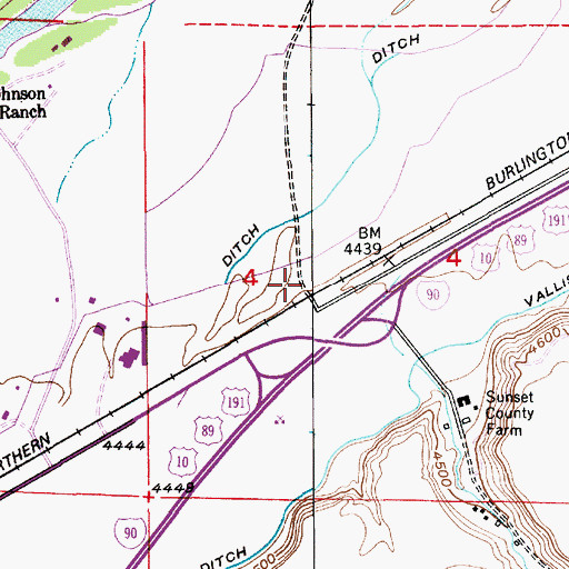 Topographic Map of Downer, MT