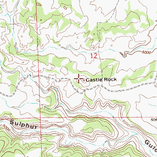 Topographic Map of Castle Rock, CO