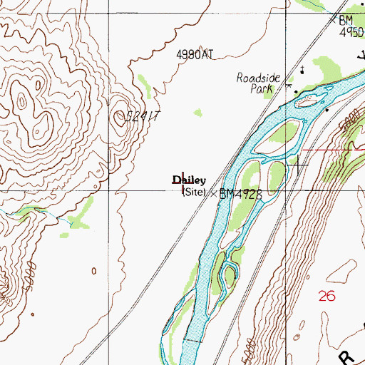 Topographic Map of Dailey School (historical), MT