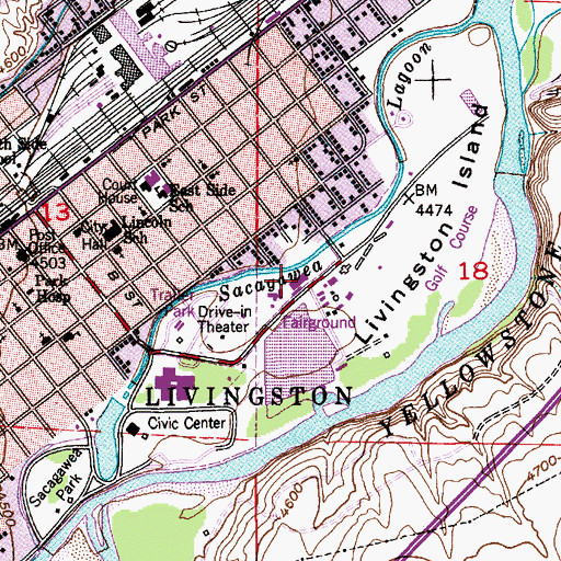 Topographic Map of Saint Marys Catholic School, MT