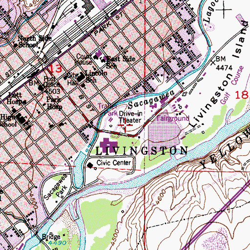 Topographic Map of Sleeping Giant Middle School, MT