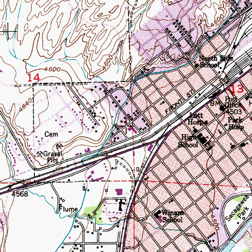 Topographic Map of Washington Elementary School, MT